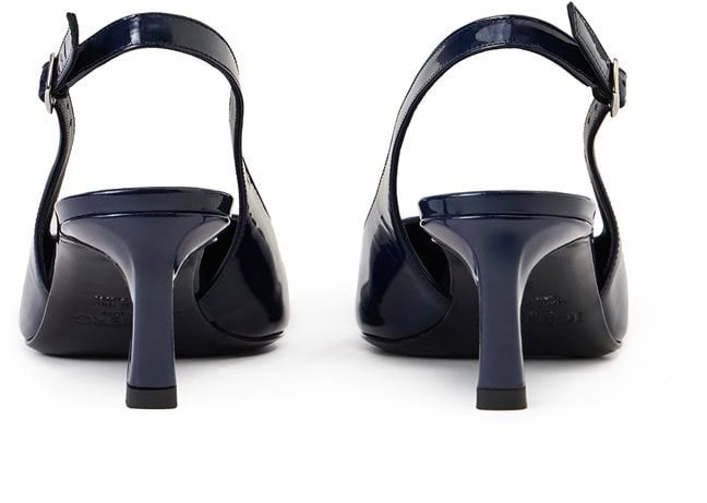 Iceberg Blue patent leather pointed toe slingbacks with Iceberg monogram Blauw