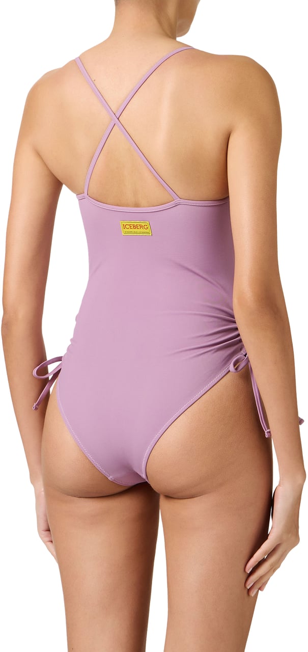 Iceberg Purple one-piece with Looney Tunes print on the chest Paars