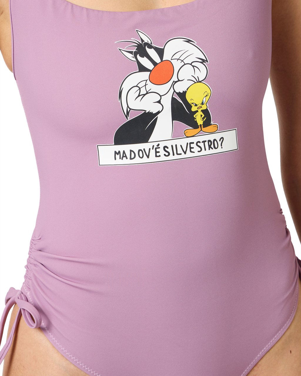 Iceberg Purple one-piece with Looney Tunes print on the chest Paars