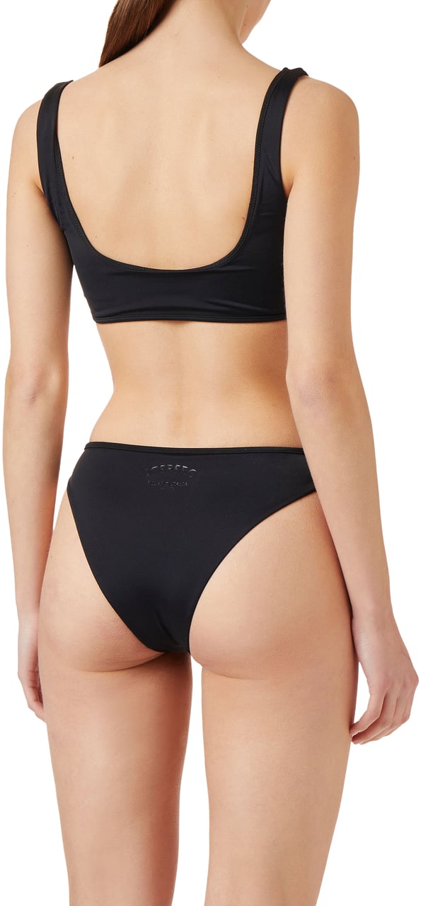Iceberg Black swim top with tone-on-tone Iceberg logo on the front Zwart