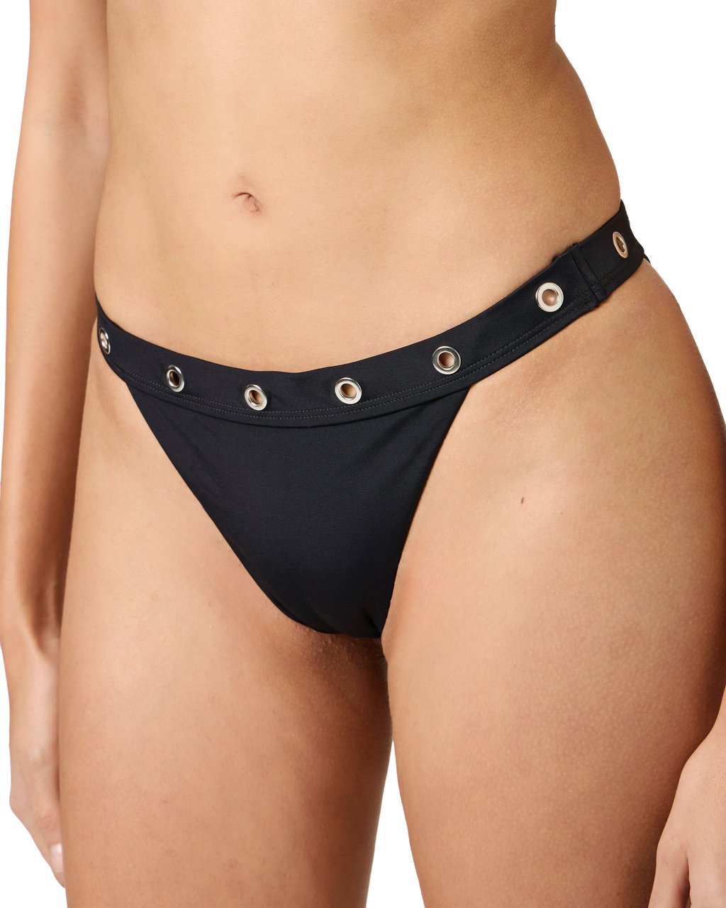 Iceberg Black high-leg briefs with metal studs at the waist Zwart
