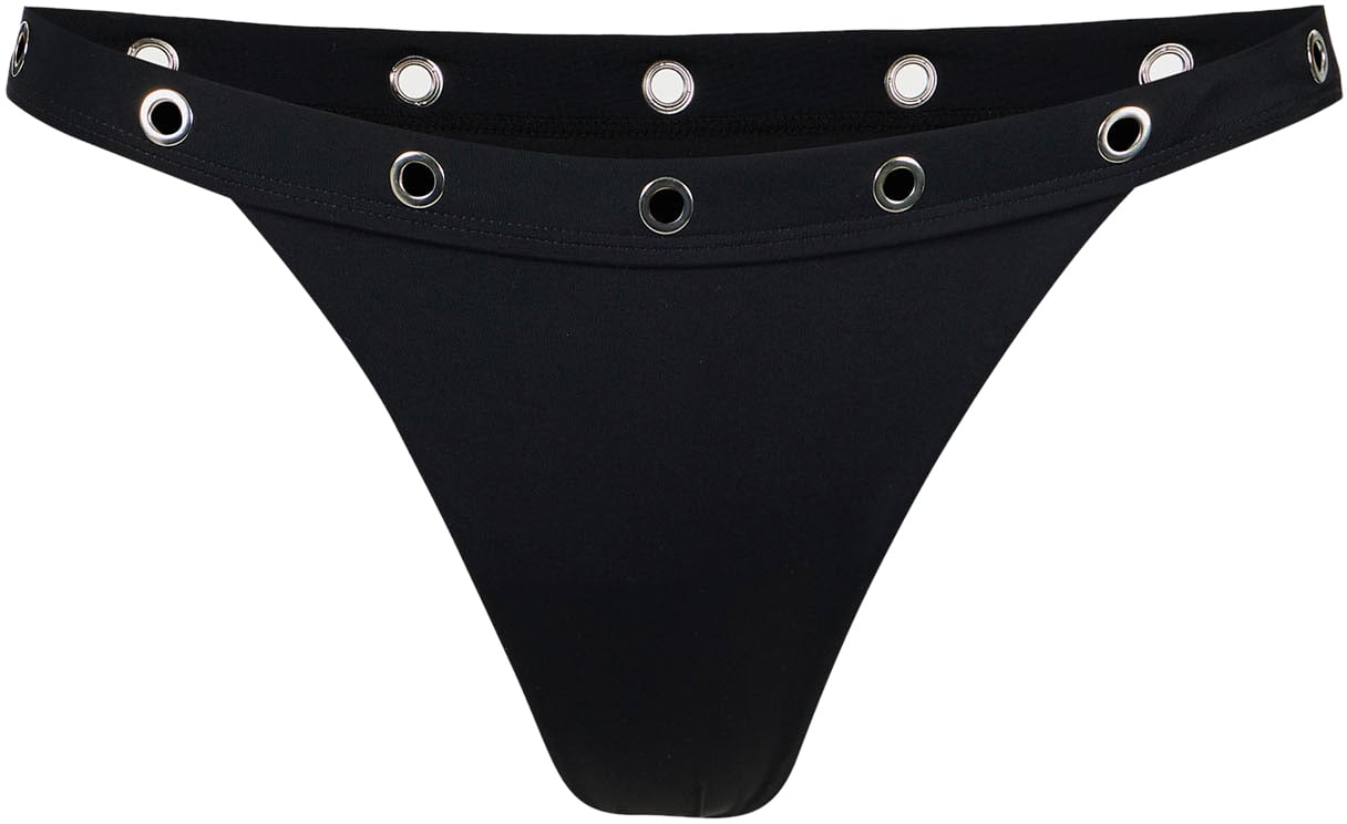 Iceberg Black high-leg briefs with metal studs at the waist Zwart