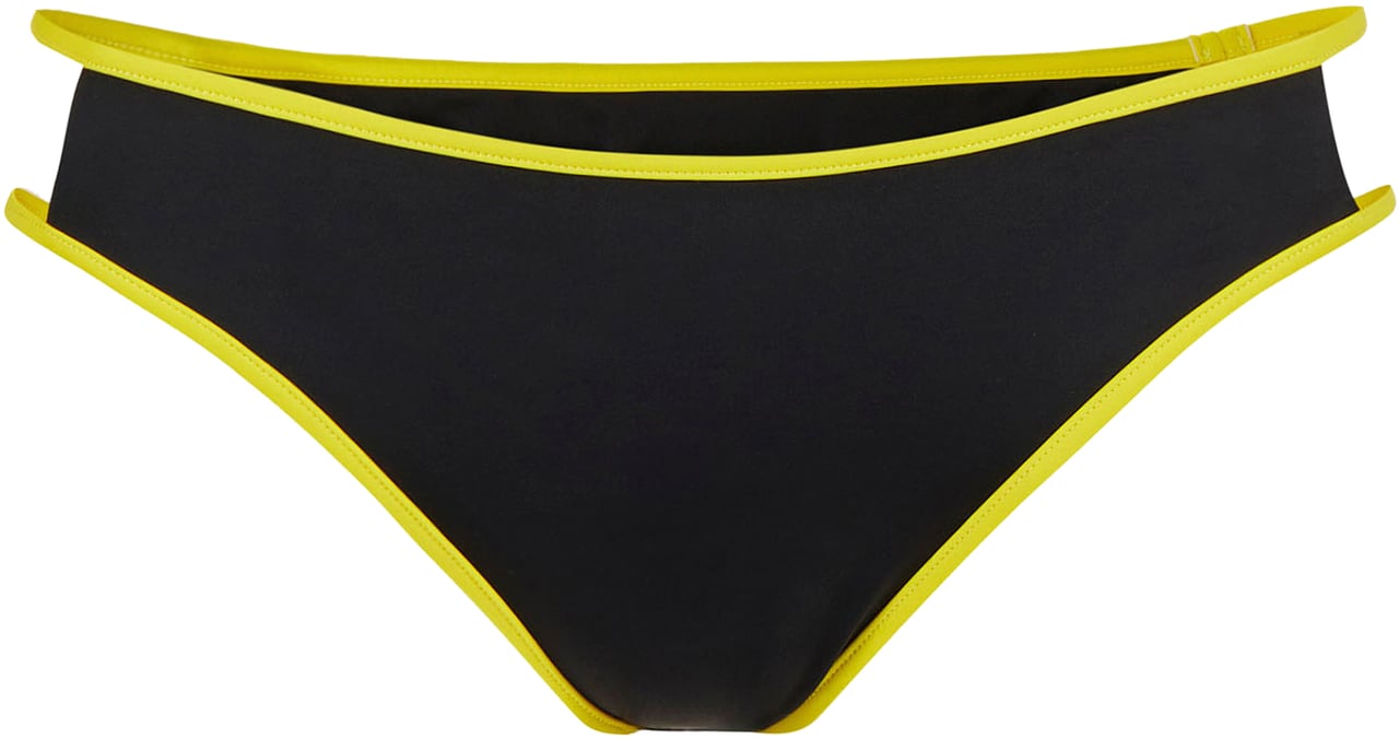 Iceberg Black swim briefs with contrasting yellow profiles and Iceberg logo on the back Zwart