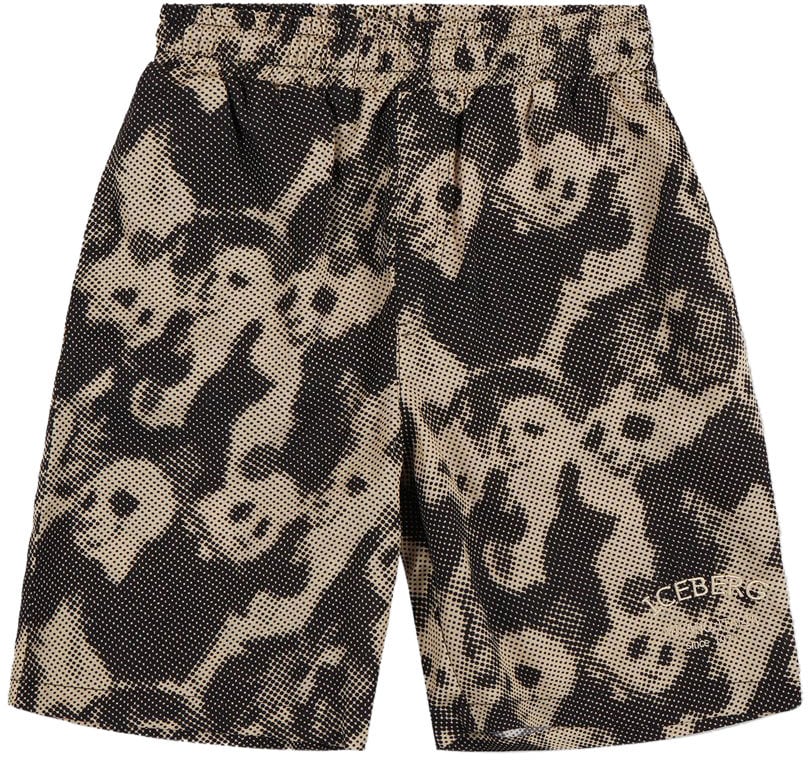 Iceberg Wide Bermuda Shorts in Rope with Washed Finish Bruin