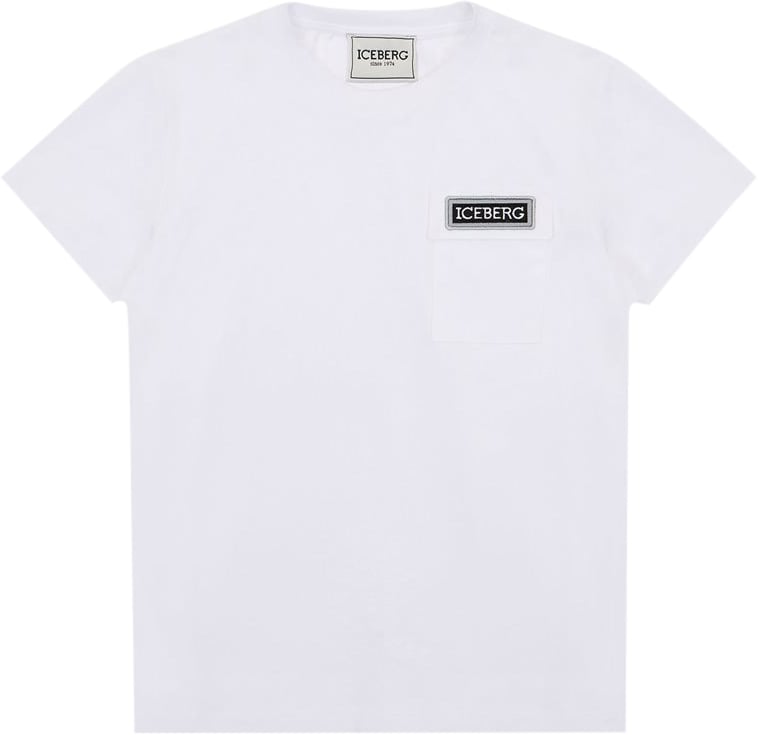Iceberg KIDS - White cotton crew neck T-shirt with Iceberg logo on the heart Wit