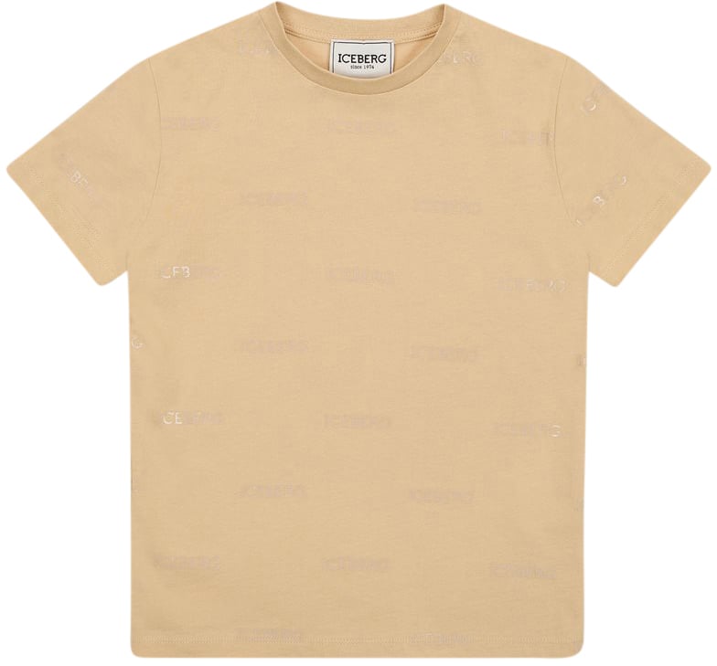 Iceberg KIDS - Classic Short Sleeve rope colored Cotton T-Shirt Bruin