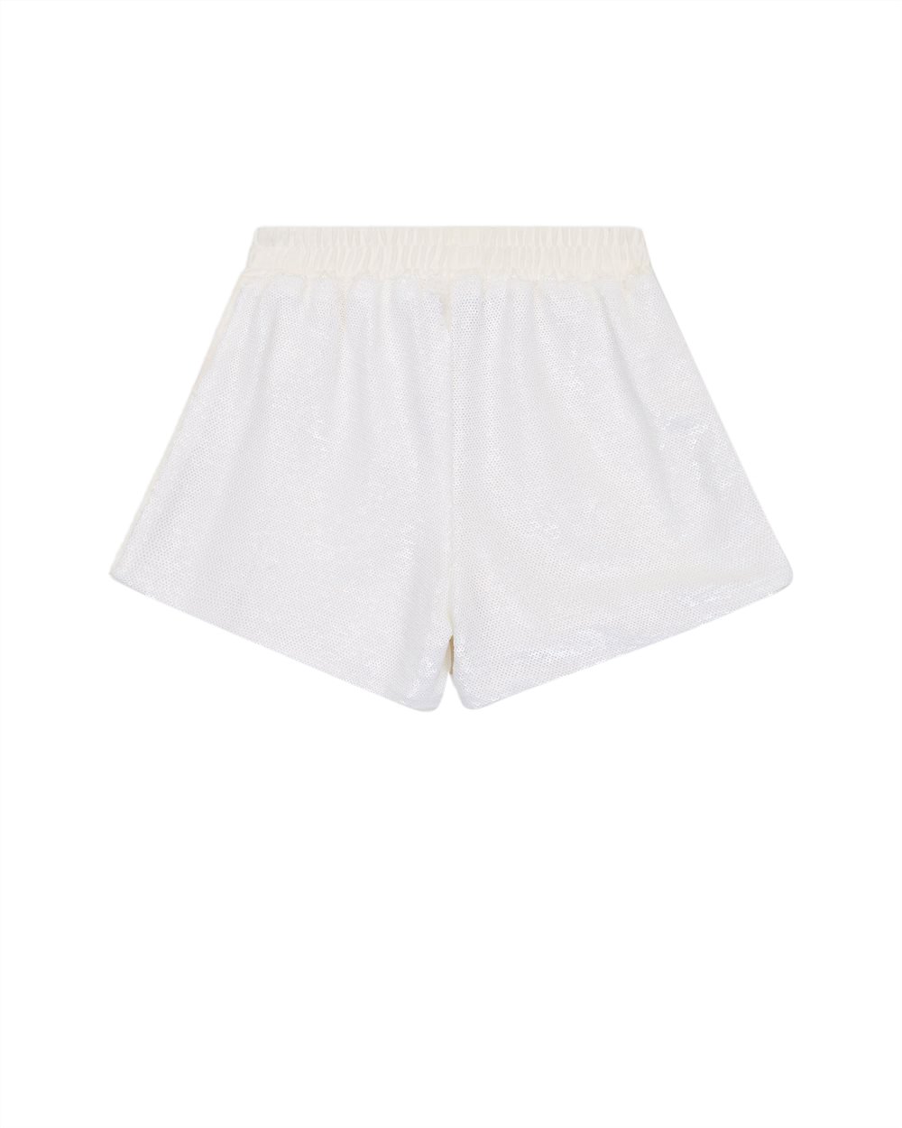Iceberg KIDS - Shorts in optical white fabric with elastic waistband and contrasting Iceberg logos printed Wit