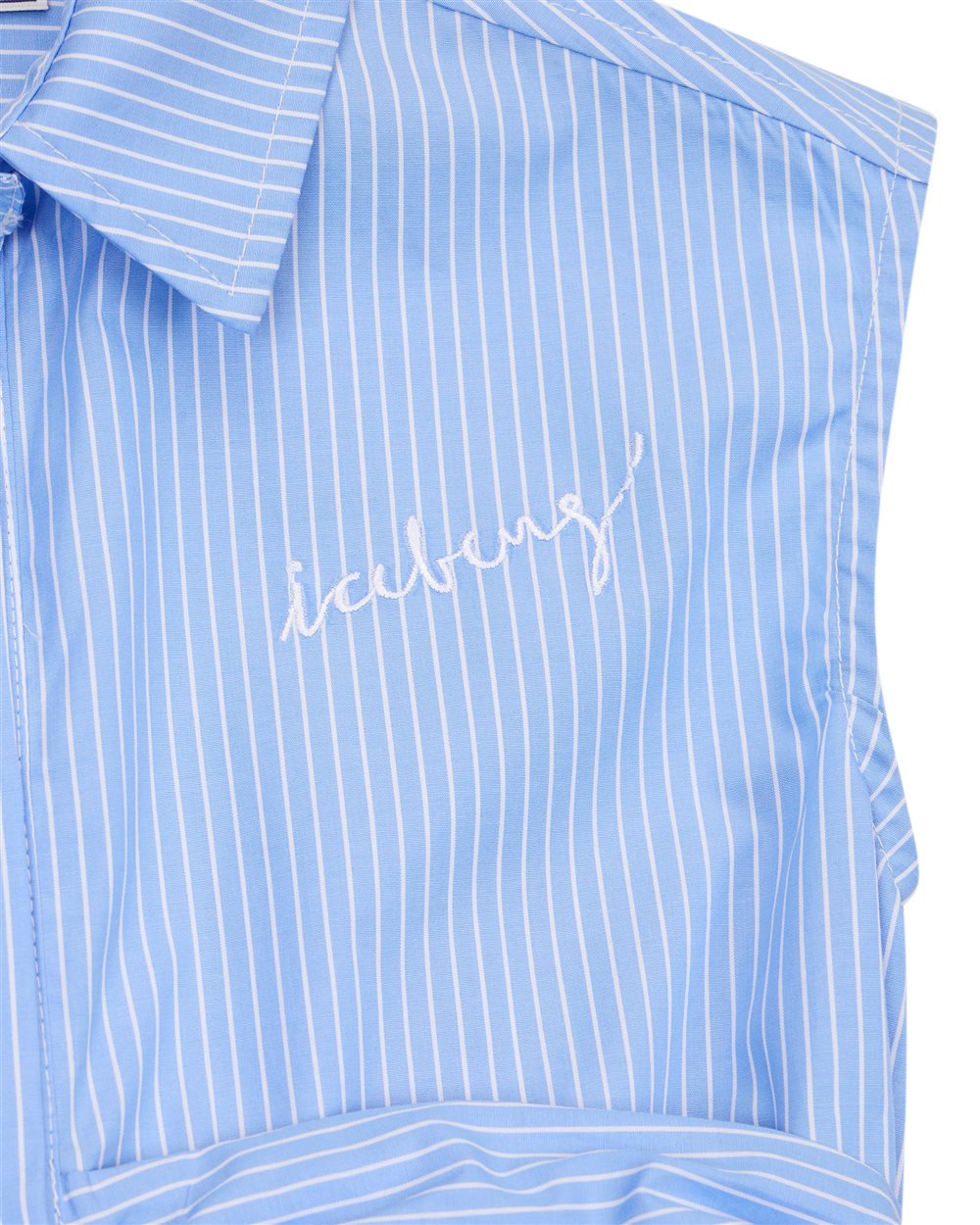 Iceberg KIDS - Sleeveless shirt dress in light blue fabric Blauw