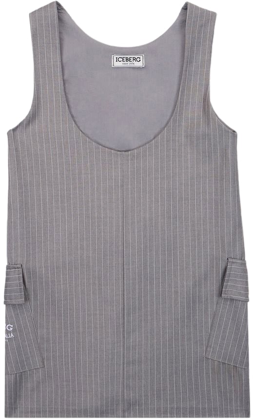 Iceberg KIDS - Light grey tank dress with side pockets Grijs