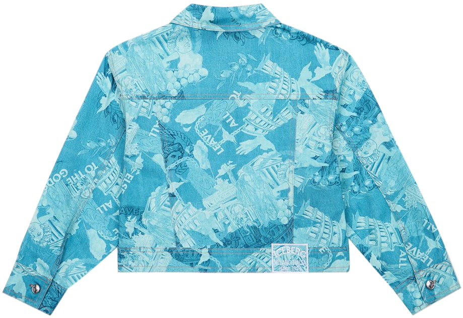 Iceberg KIDS - Indigo Tie Dye Cropped Denim Jacket Blauw