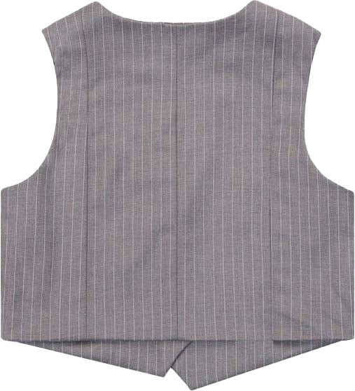 Iceberg KIDS -Grey Striped Fabric Vest with Iceberg Logo Zwart