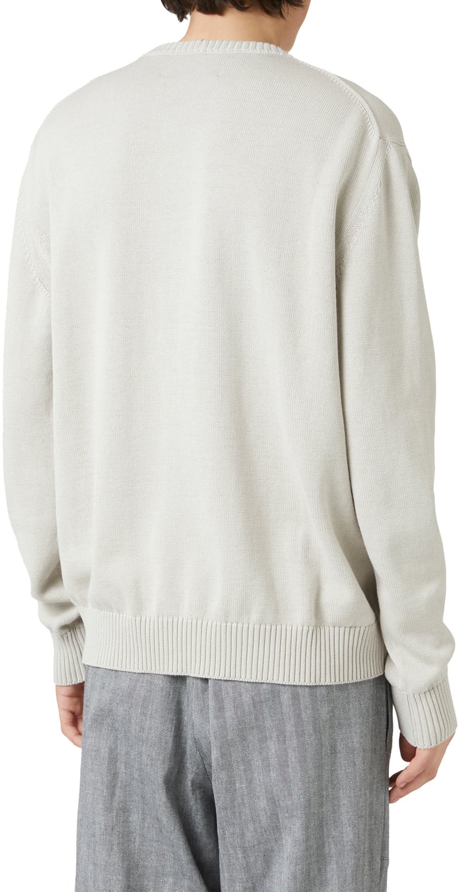 Iceberg Cotton crewneck ice colored sweater with cartoon and jacquard inlays Wit