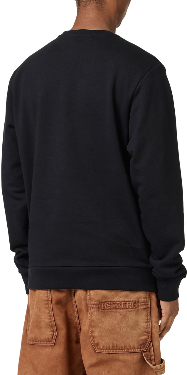 Iceberg Classic regular fit black crewneck sweatshirt with Looney Tunes detail Zwart