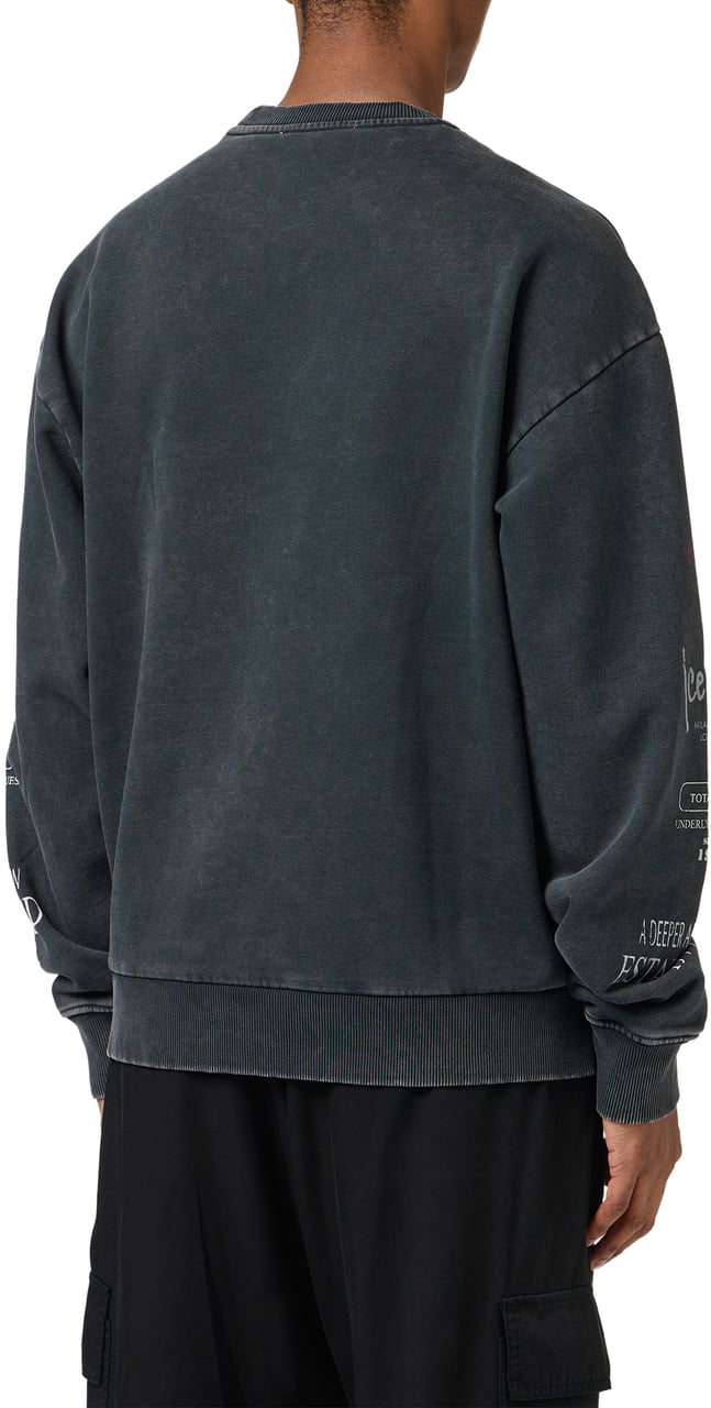 Iceberg Regular fit black crewneck sweatshirt with Iceberg New Symbol print Zwart