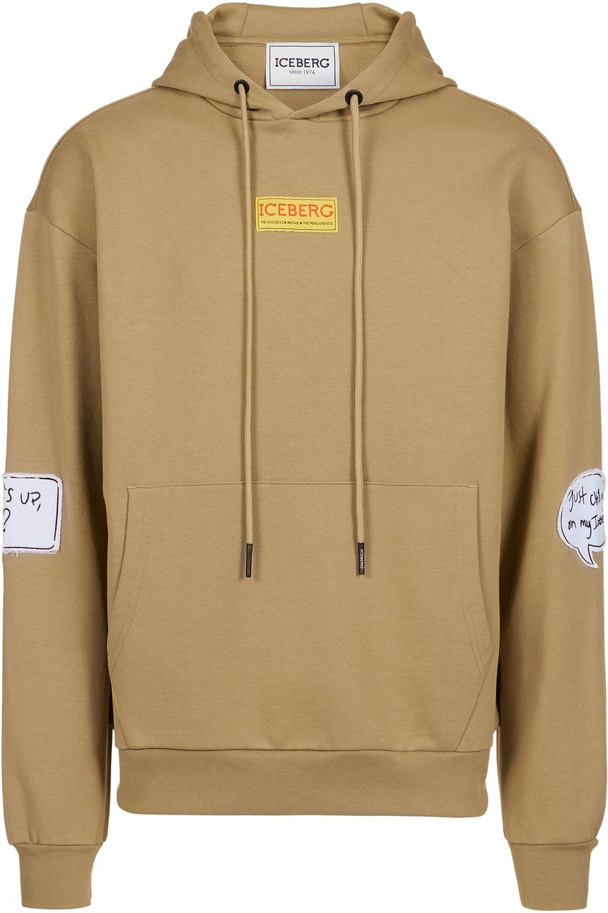 Iceberg Regular fit mu-colored hoodie with Looney Tunes print and logo label Beige