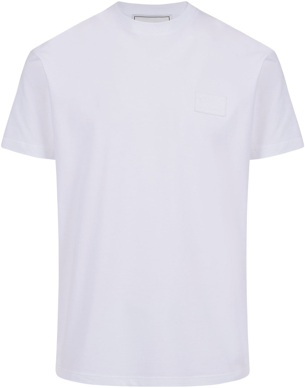 Iceberg White cotton jersey T-shirt with embroidered Iceberg logo patch Wit