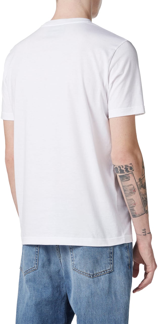Iceberg White regular fit cotton T-shirt with maxi multicolor Bear print Wit