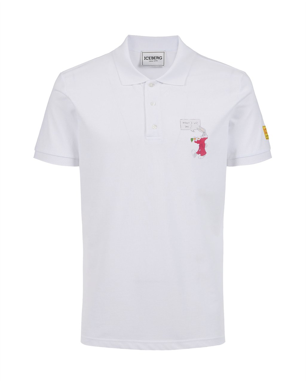 Iceberg Regular fit white polo in pique fabric Wit