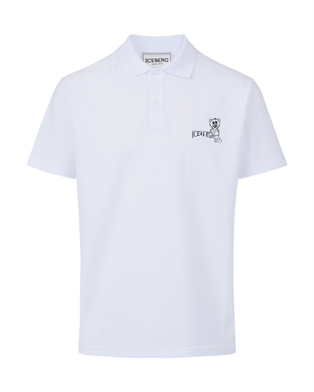 Iceberg White piqu� polo with Bear print Wit