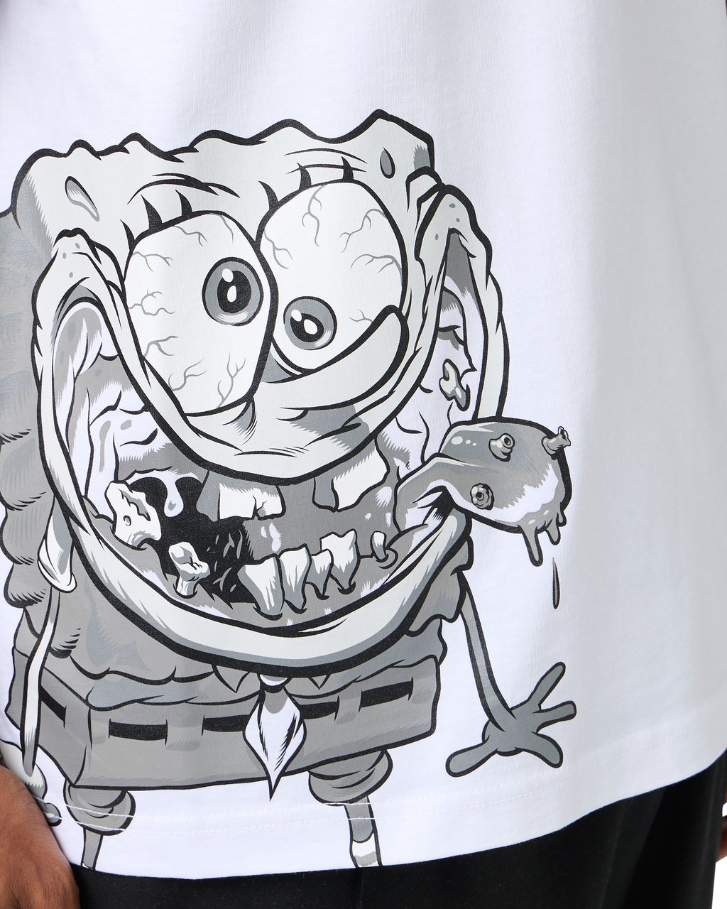 Iceberg Regular fit white T-shirt with SpongeBob print in jersey Wit