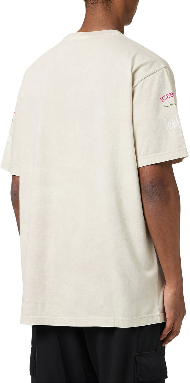 Iceberg Relaxed fit dusty-colored cotton jersey T-shirt Grijs