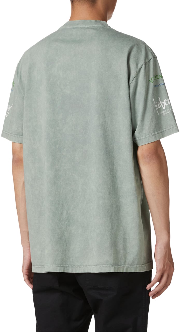 Iceberg Relaxed fit mint green cotton jersey T-shirt Groen