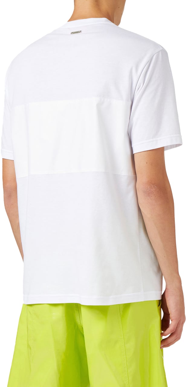 Iceberg White crew neck T-shirt with tone-on-tone detail Wit