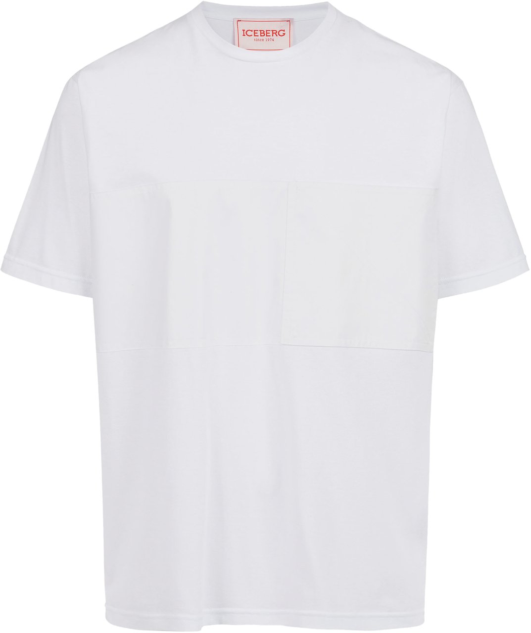 Iceberg White crew neck T-shirt with tone-on-tone detail Wit