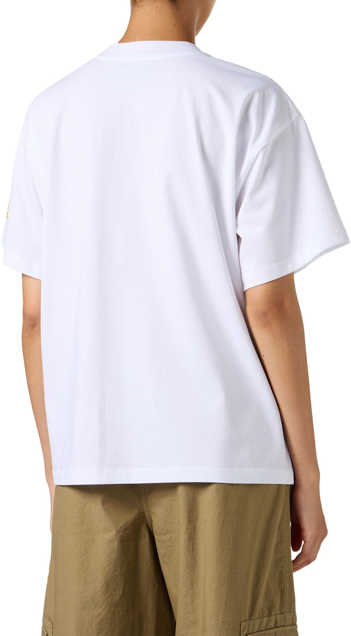 Iceberg White regular-fit T-shirt in garment-dyed cotton jersey with cupro fabric inserts Wit
