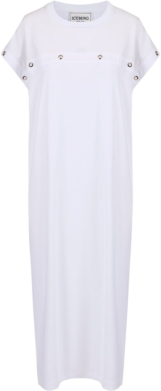 Iceberg White dress in GOTS certified sustainable interlock fabric Wit