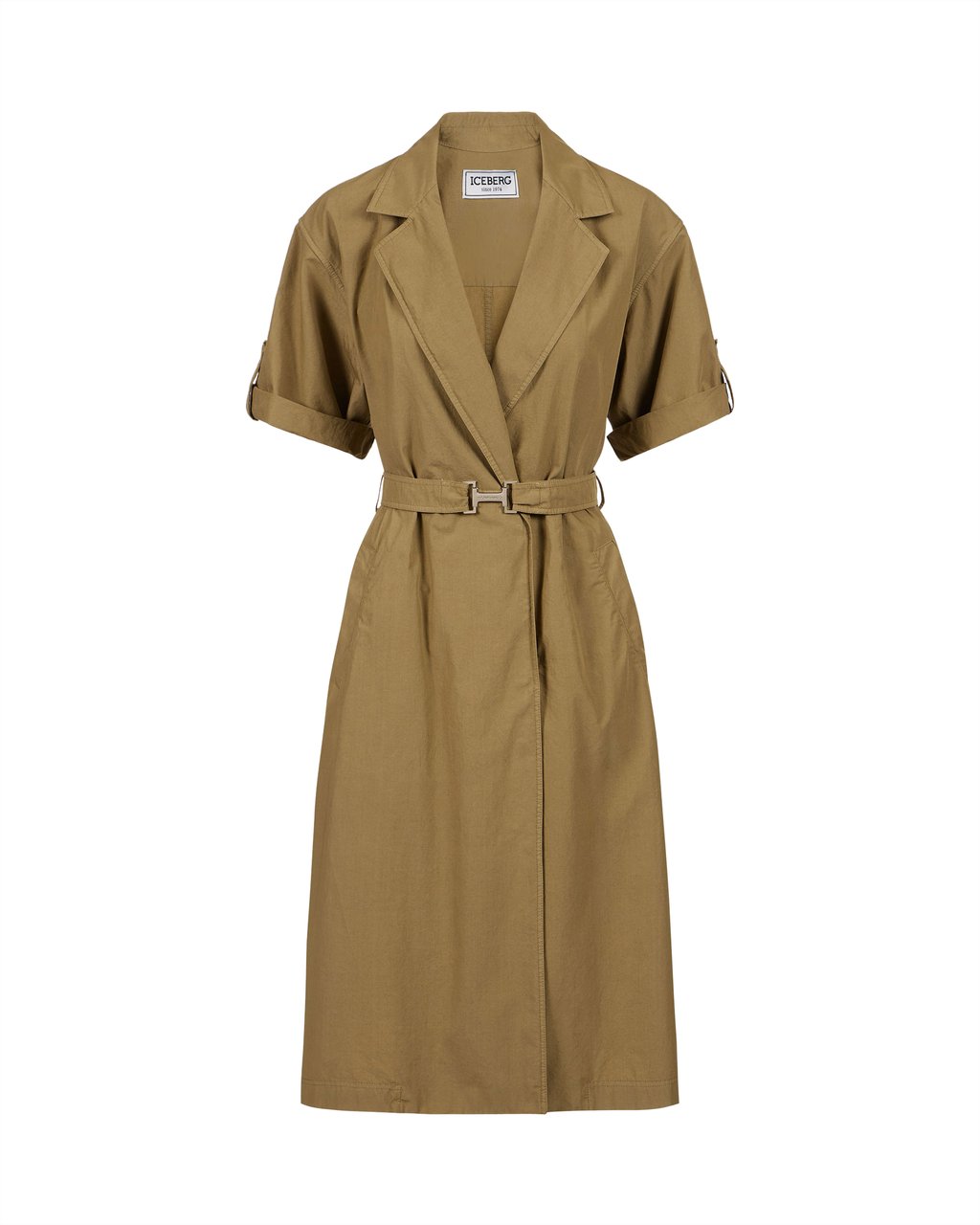 Iceberg Mud-colored regular-fit dress with canvas belt Beige