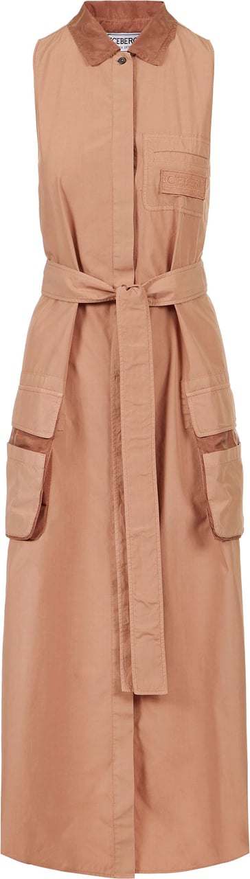 Iceberg Relaxed fit dress in terracotta with detachable belt in parachute canvas Bruin