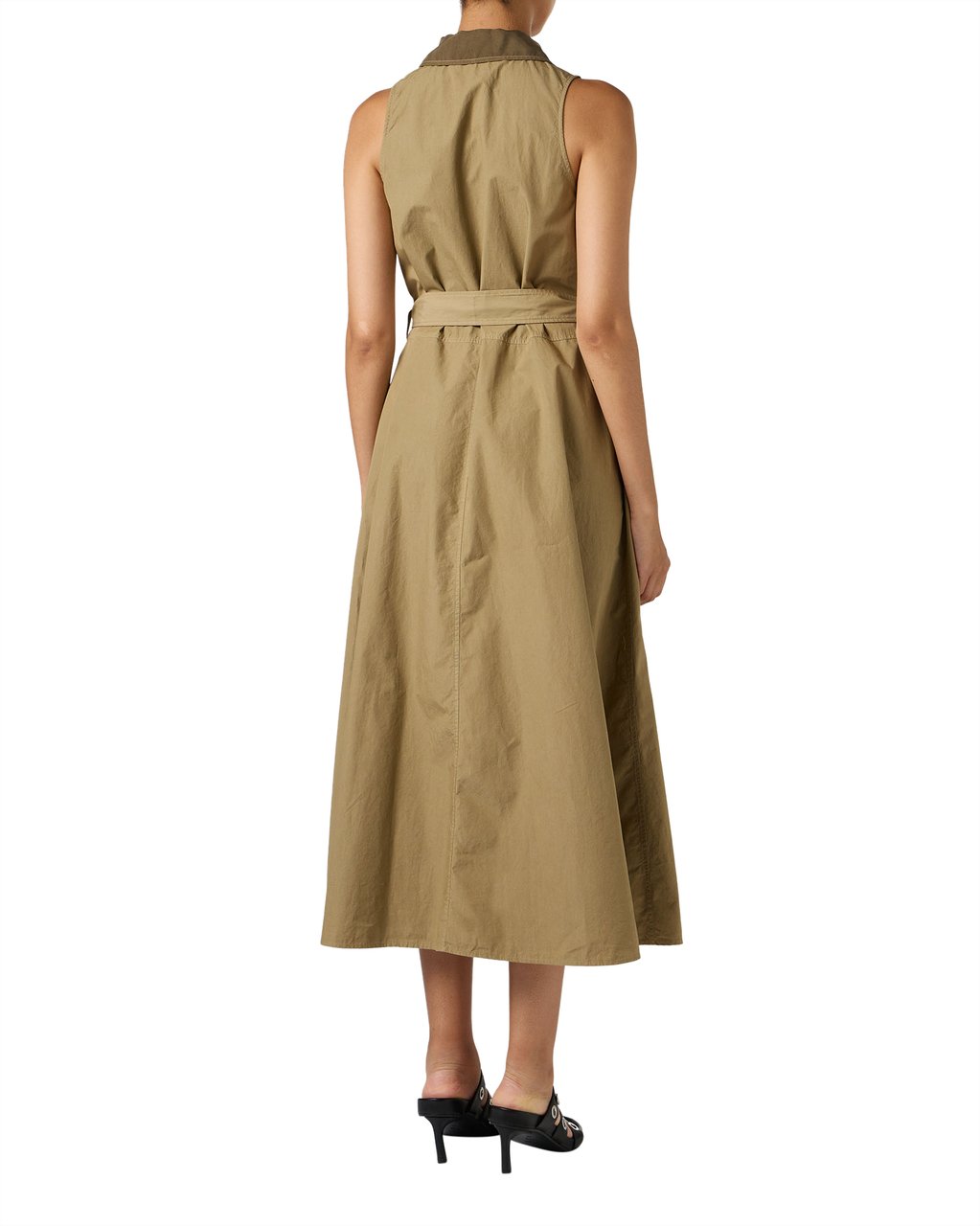 Iceberg Mud-colored relaxed-fit dress with detachable canvas belt Beige