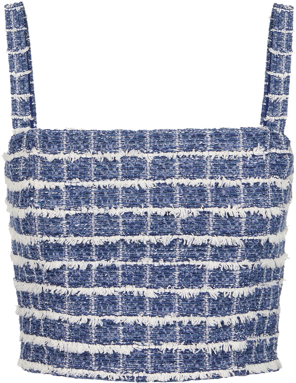 Iceberg Slim-fit white and blue checked top with shoulder straps in Chanel checkered fabric Divers