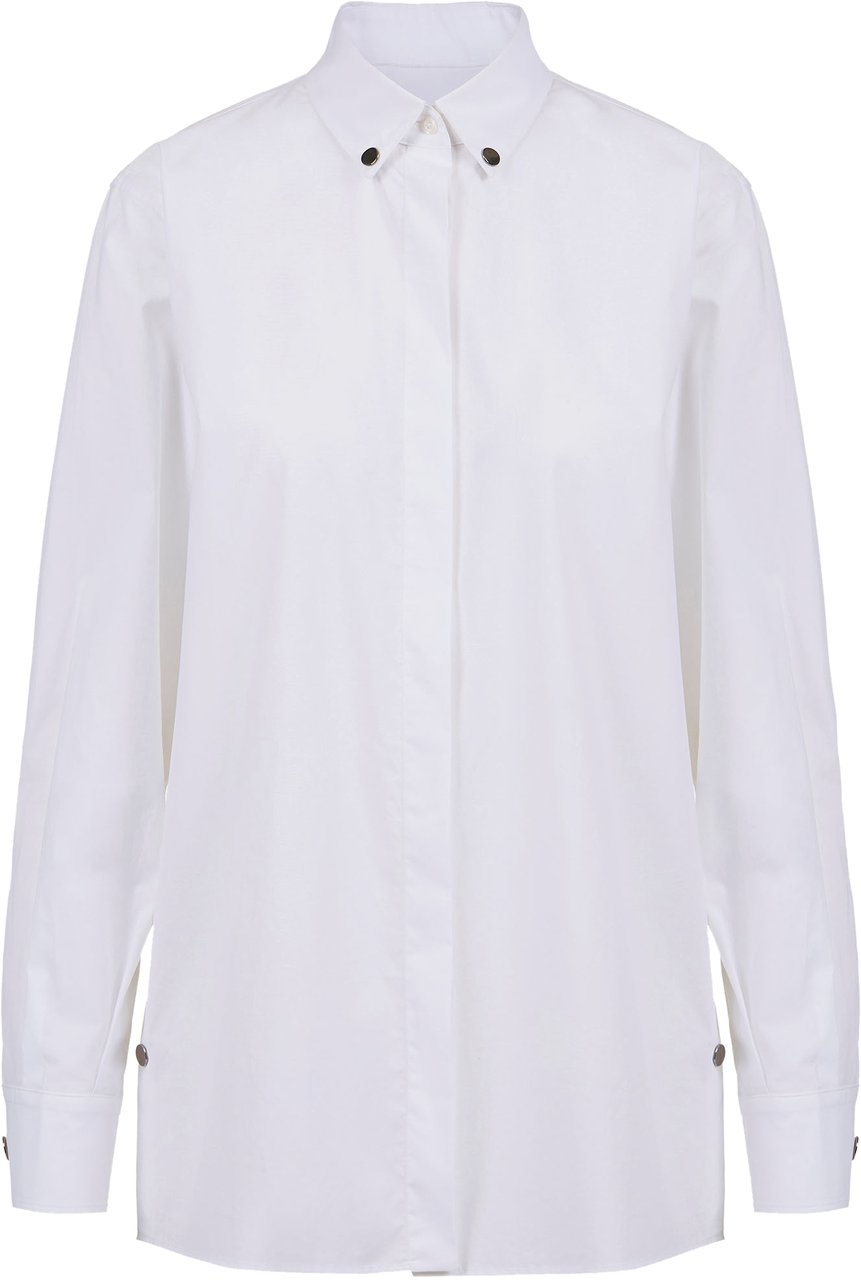 Iceberg White Regular Fit Shirt in Cotton Parachute Canvas Wit