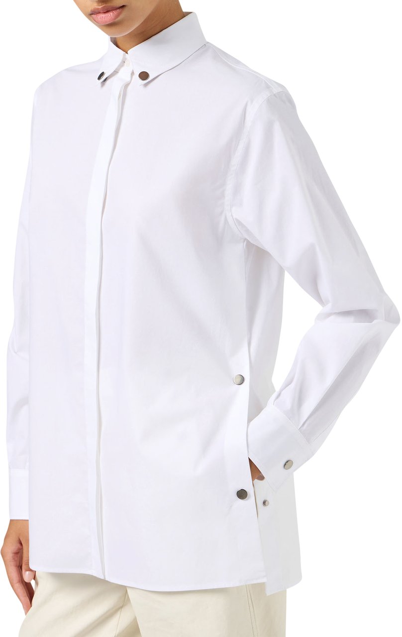 Iceberg White Regular Fit Shirt in Cotton Parachute Canvas Wit