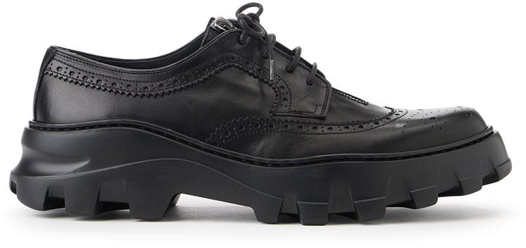 Iceberg Black lace-up shoes with XL grooved sole in lightweight rubber Zwart