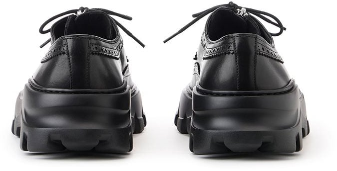 Iceberg Black lace-up shoes with XL grooved sole in lightweight rubber Zwart