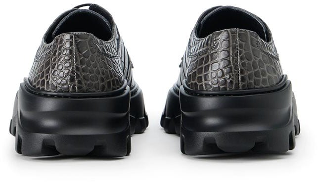 Iceberg Iceberg gray calfskin lace-up shoes with chunky sole Grijs