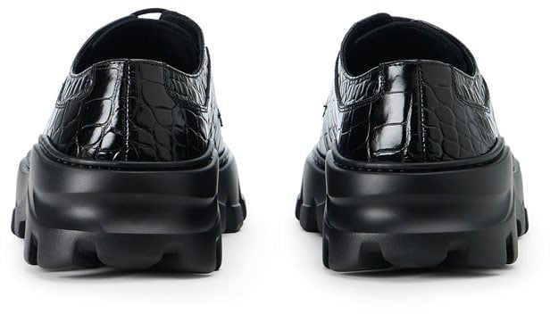Iceberg Iceberg black calfskin lace-up shoes with chunky sole Zwart