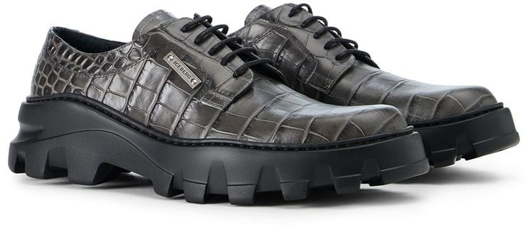 Iceberg Iceberg gray calfskin lace-up shoes with chunky sole Grijs