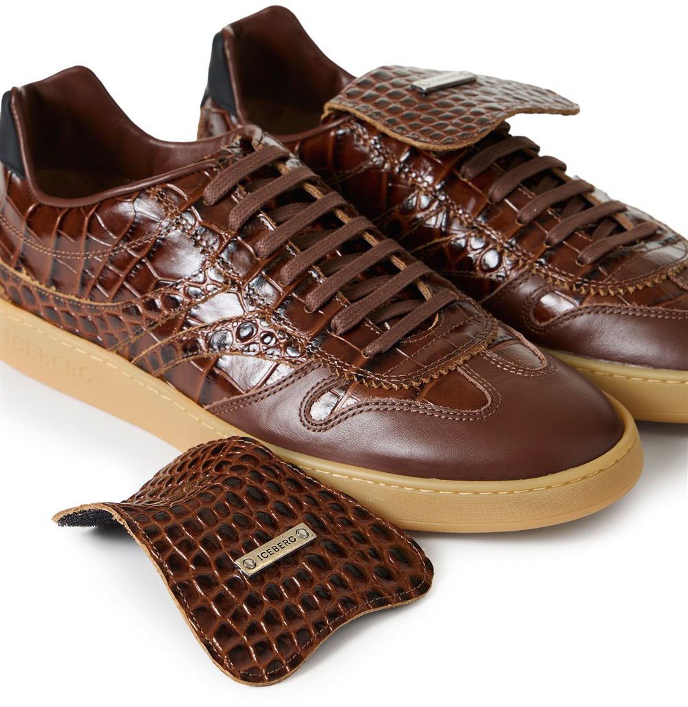 Iceberg California sneakers in earth-colored leather Oranje