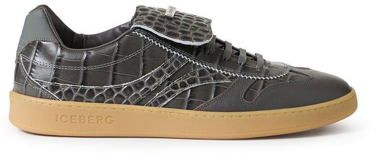 Iceberg Gray Leather "California" Sneaker Grijs