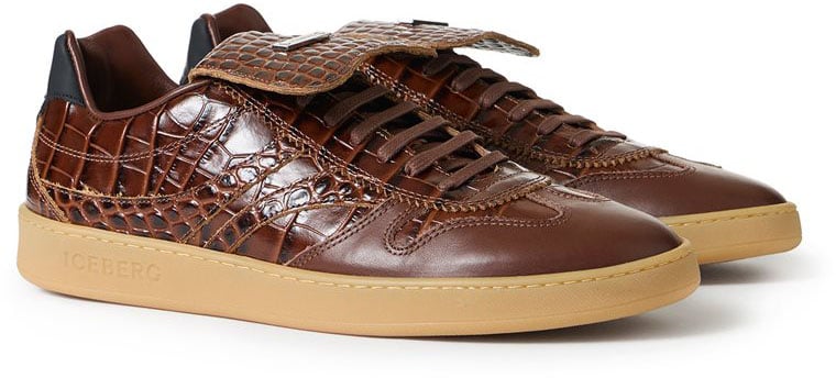 Iceberg California sneakers in earth-colored leather Oranje