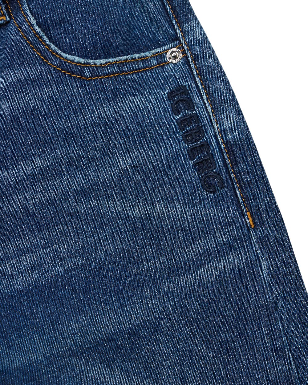 Iceberg KIDS - Indigo 5-pocket wide-leg jeans with cuffed ankles Blauw