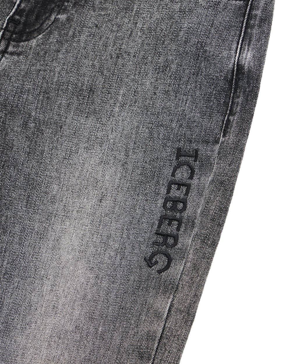 Iceberg KIDS - Gray 5-pocket demi-wash jeans with straight leg and ankle cuffs Grijs