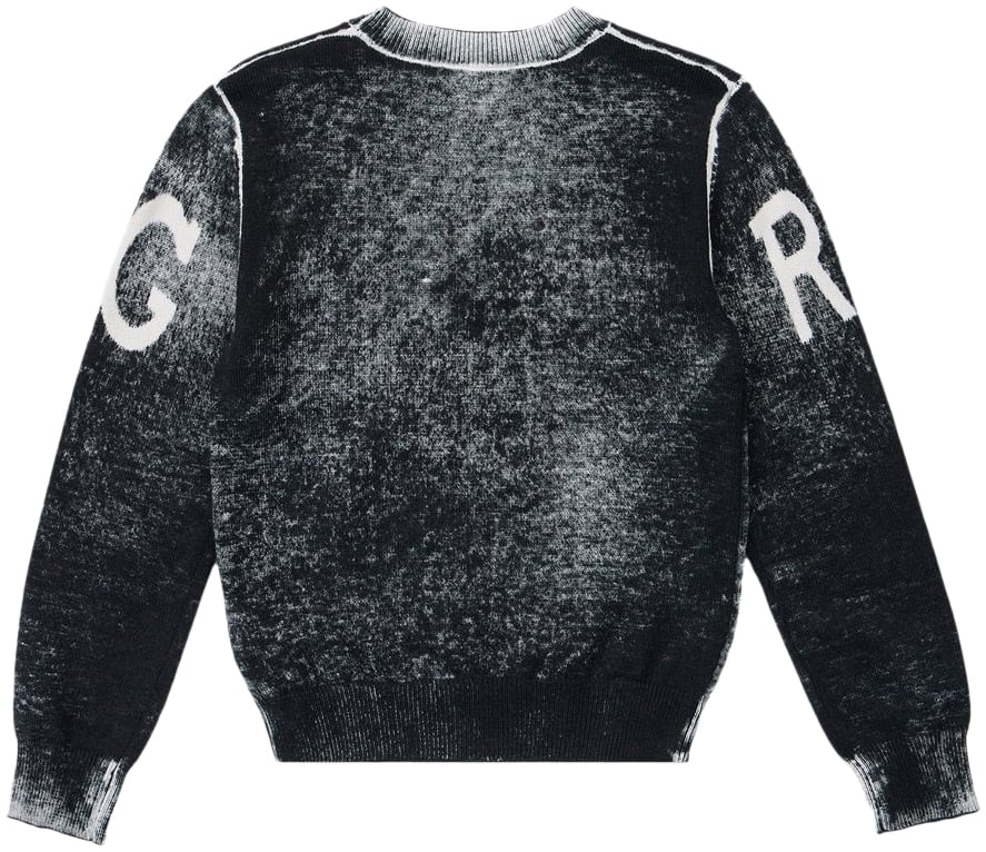 Iceberg KIDS - Black crewneck sweater with contrasting Iceberg logo Zwart
