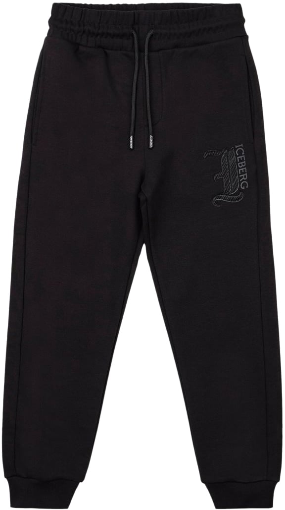 Iceberg KIDS - Black jersey joggers Zwart