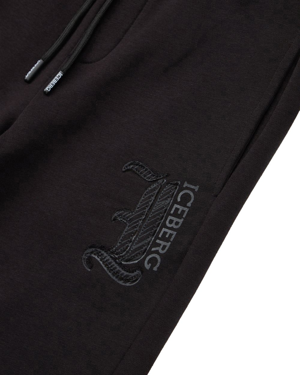 Iceberg KIDS - Black jersey joggers Zwart