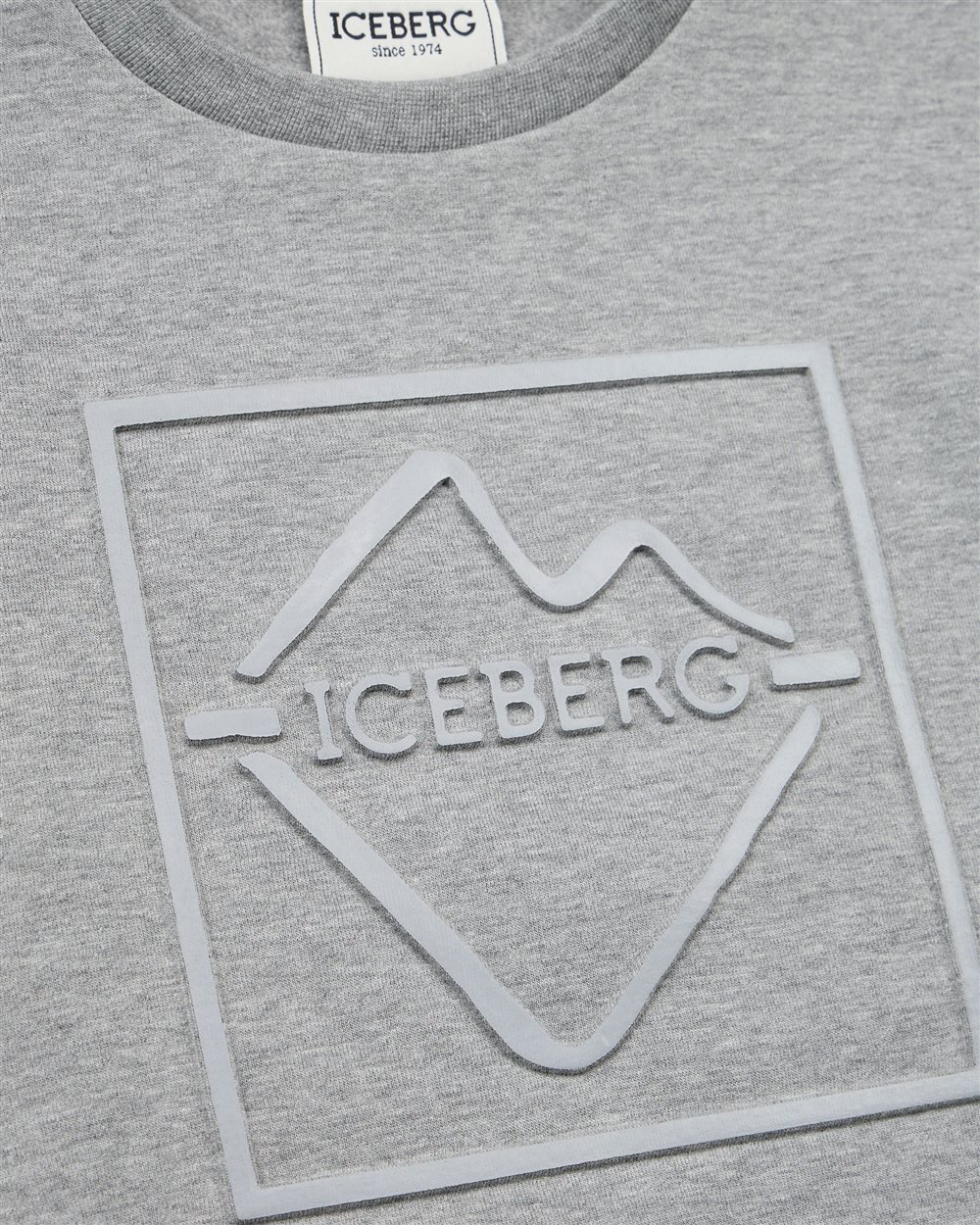 Iceberg KIDS - Heather gray crewneck sweatshirt with embossed Iceberg logo Grijs